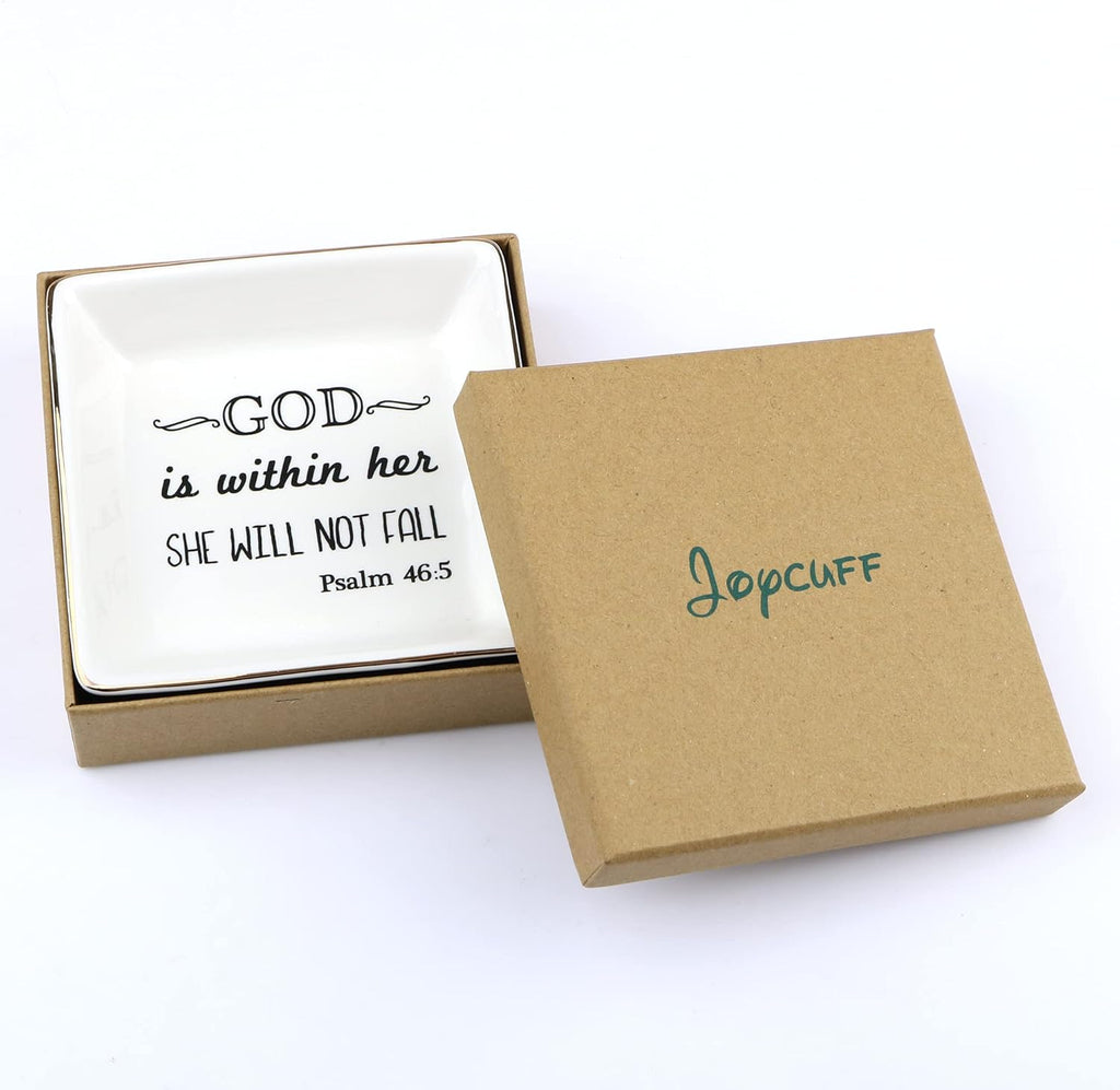 Inspirational Religious Gifts for Women Birthday Thanksgiving Day Christmas Gifts for Best Friend Sister Daughter Mom Aunt Christians Christian Jewelry Ring Trinket Dish Tray