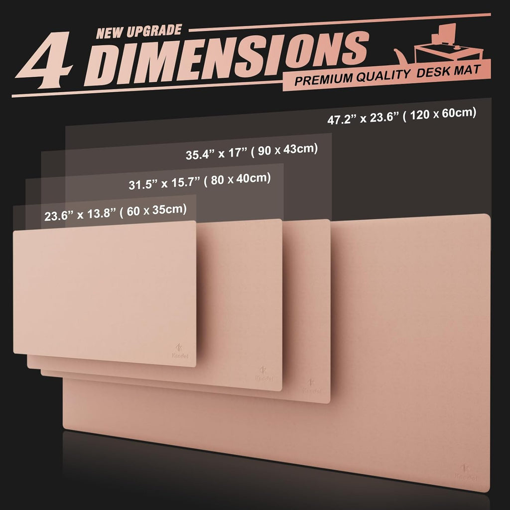 Desk Mat, Mouse Pad, Desk Pad, Waterproof Desk Mat for Desktop, Leather Desk Pad for Keyboard and Mouse, Desk Pad Protector for Office and Home (Pink, 31.5" X 15.7")