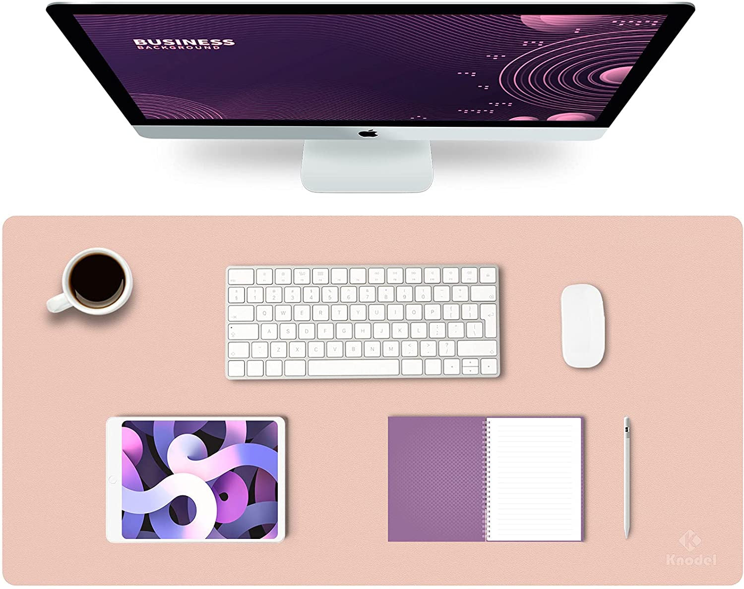 Desk Mat, Mouse Pad, Desk Pad, Waterproof Desk Mat for Desktop, Leather Desk Pad for Keyboard and Mouse, Desk Pad Protector for Office and Home (Pink, 31.5" X 15.7")