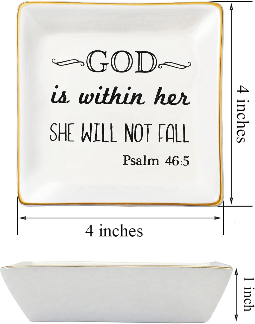 Inspirational Religious Gifts for Women Birthday Thanksgiving Day Christmas Gifts for Best Friend Sister Daughter Mom Aunt Christians Christian Jewelry Ring Trinket Dish Tray
