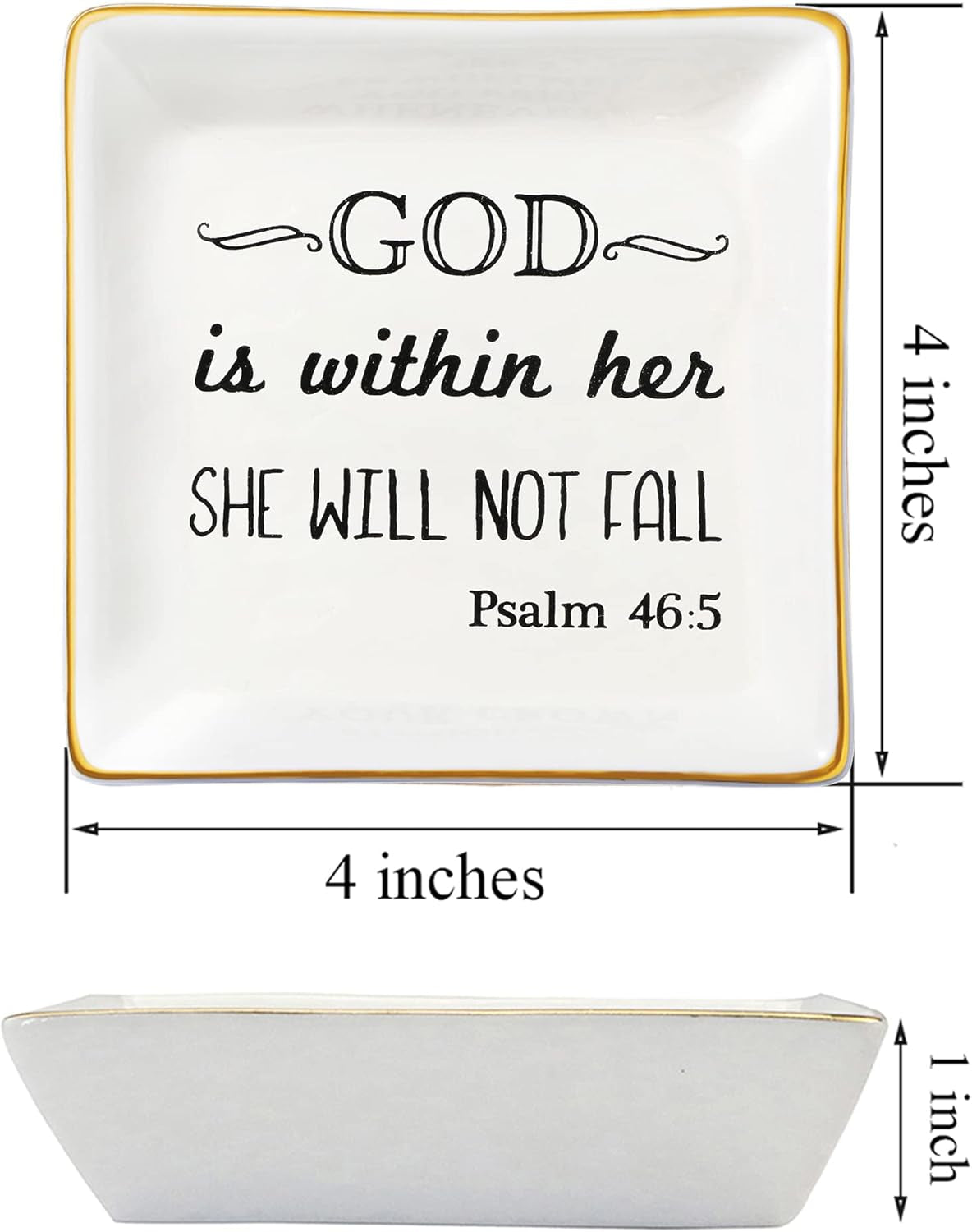 Inspirational Religious Gifts for Women Birthday Thanksgiving Day Christmas Gifts for Best Friend Sister Daughter Mom Aunt Christians Christian Jewelry Ring Trinket Dish Tray