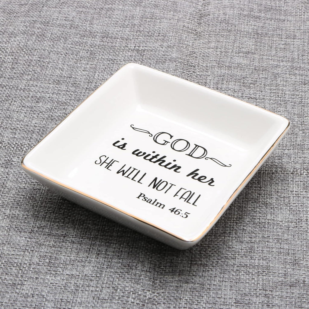Inspirational Religious Gifts for Women Birthday Thanksgiving Day Christmas Gifts for Best Friend Sister Daughter Mom Aunt Christians Christian Jewelry Ring Trinket Dish Tray