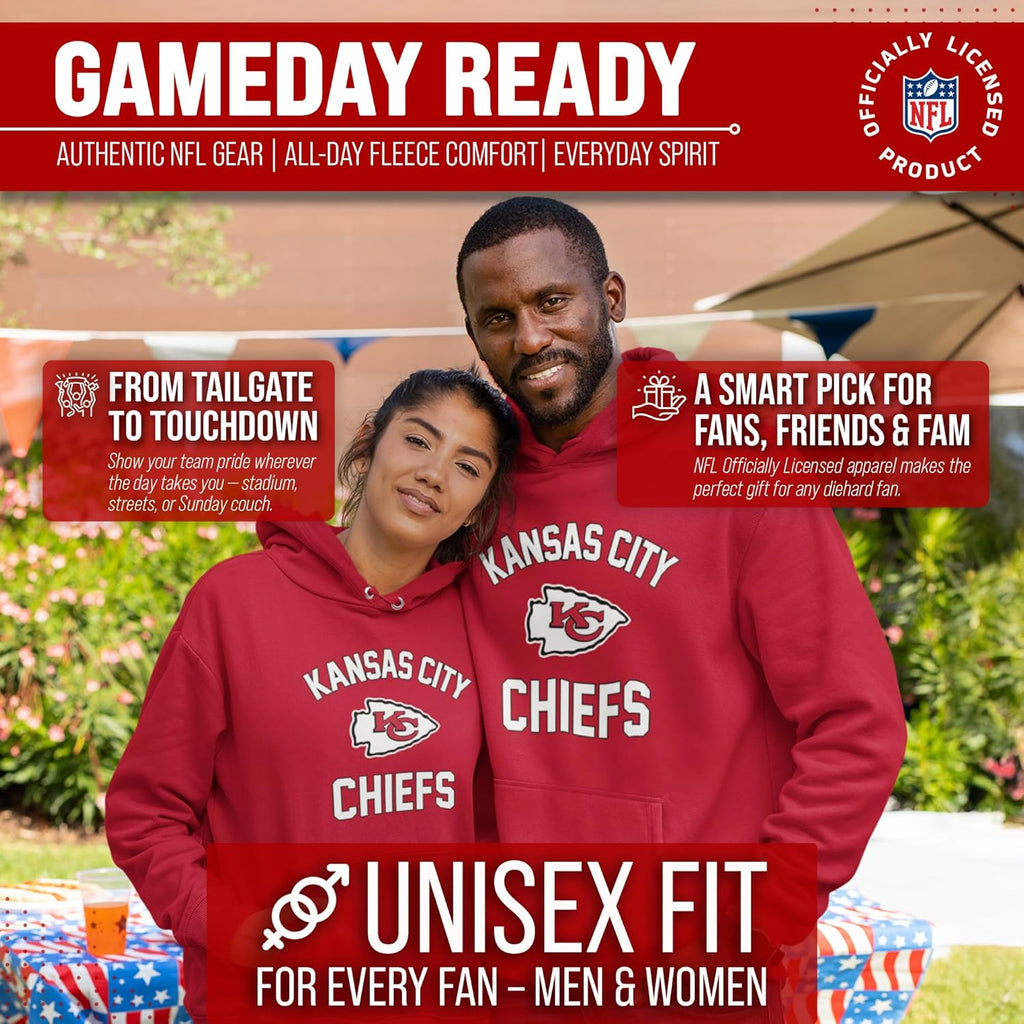 NFL Gameday Adult Hooded Sweatshirt, Pro Football Fleece Hoodie Pullover Sweatshirt