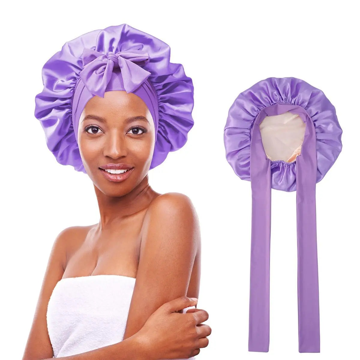 Silk-Like Satin Double-Layer Hair Cap