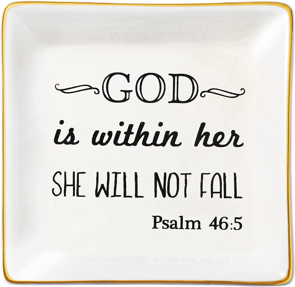 Inspirational Religious Gifts for Women Birthday Thanksgiving Day Christmas Gifts for Best Friend Sister Daughter Mom Aunt Christians Christian Jewelry Ring Trinket Dish Tray